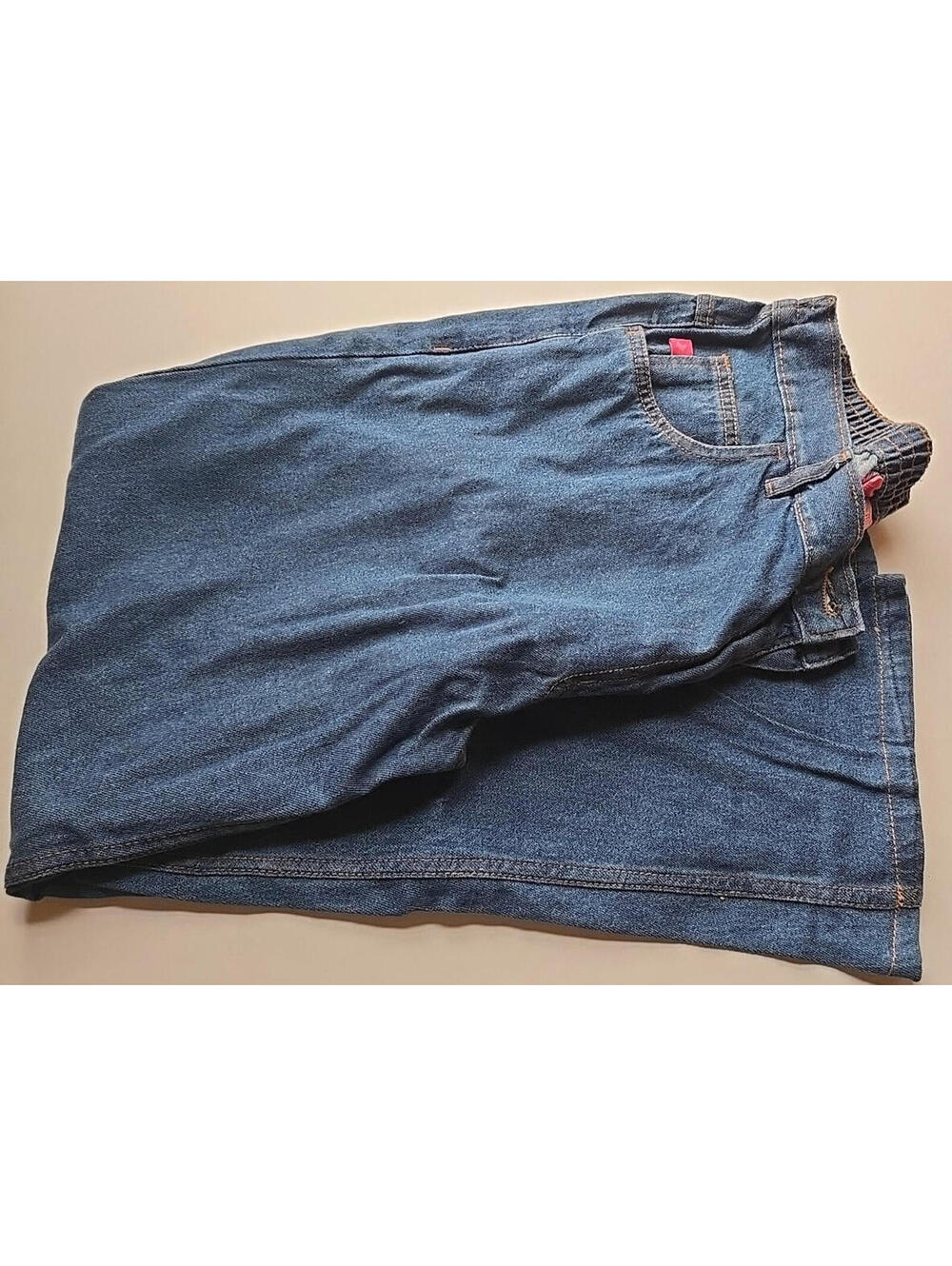 Woman Within Straight Leg Elastic Back Cotton Medium Wash Blue Jeans Size 16WP